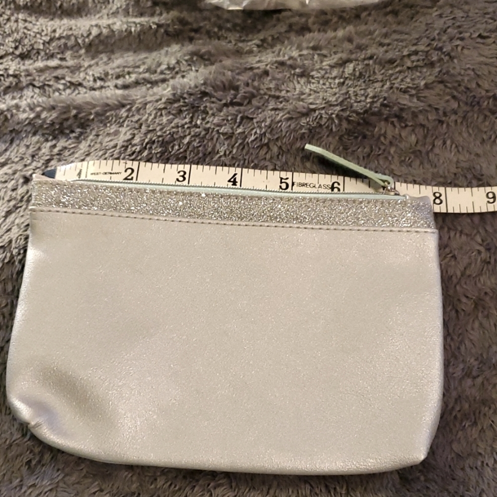 Silver cosmetic bag